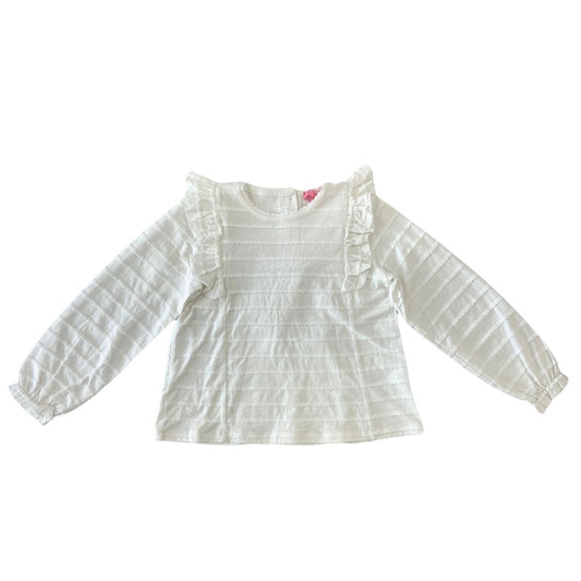 Ruffle Blouse - White Scallop