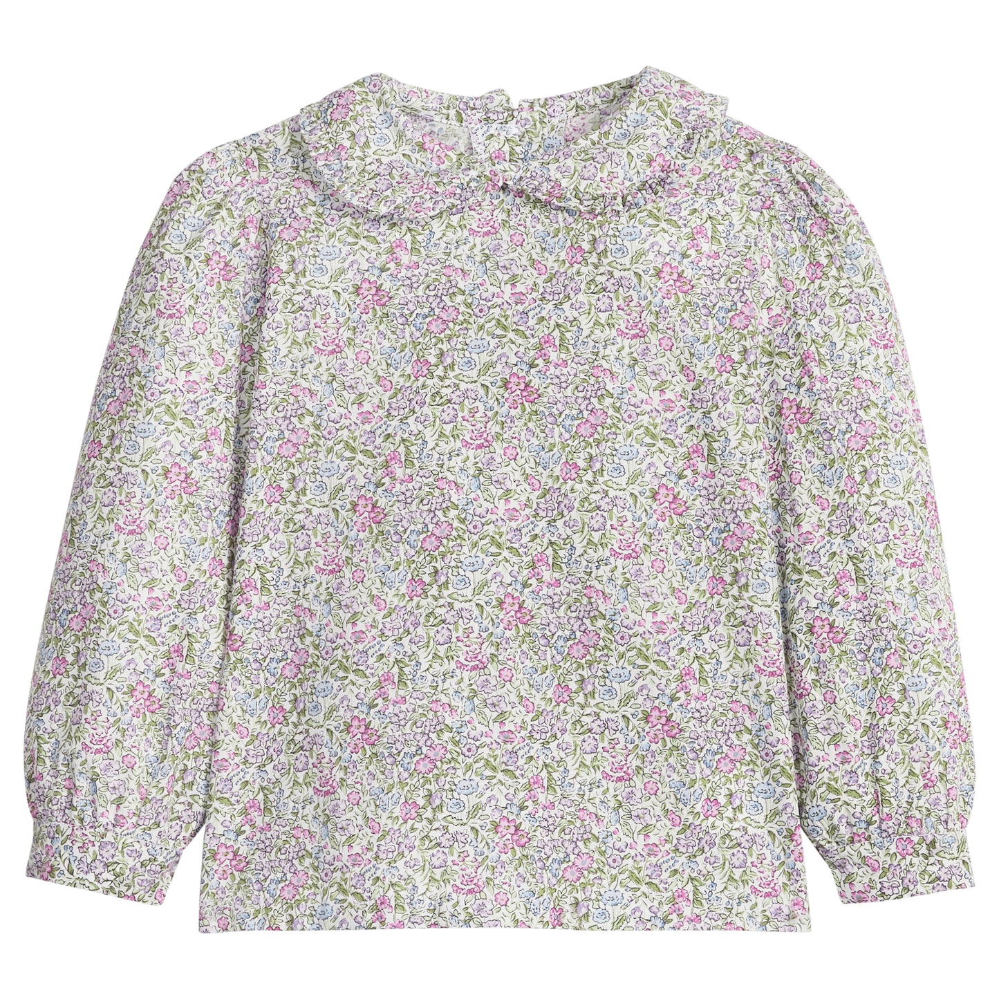 Ruffled Peter Pan Blouse - Lavender Gables Floral
