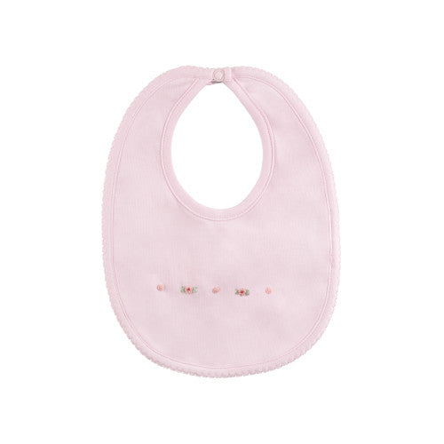 Smocked Flower Bib- Pink