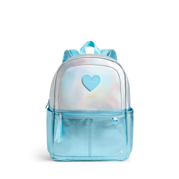 Kane Double Pocket Backpack- Blue Iridescent