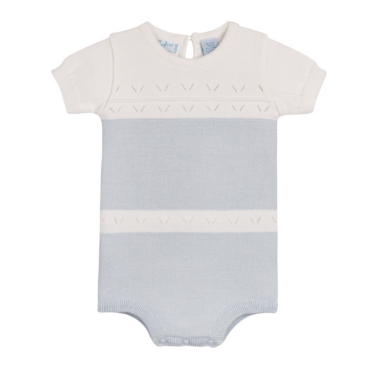 Boys Pointelle Contrast Knit Romper
