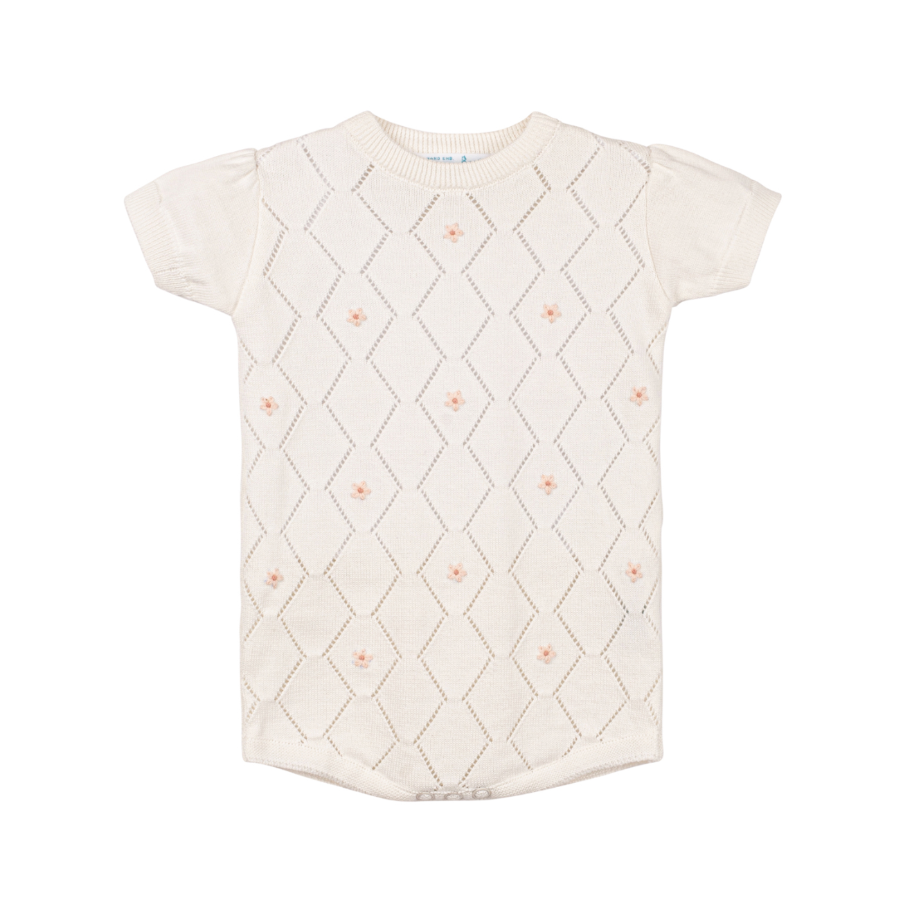 Girls Eyelet Knit Romper