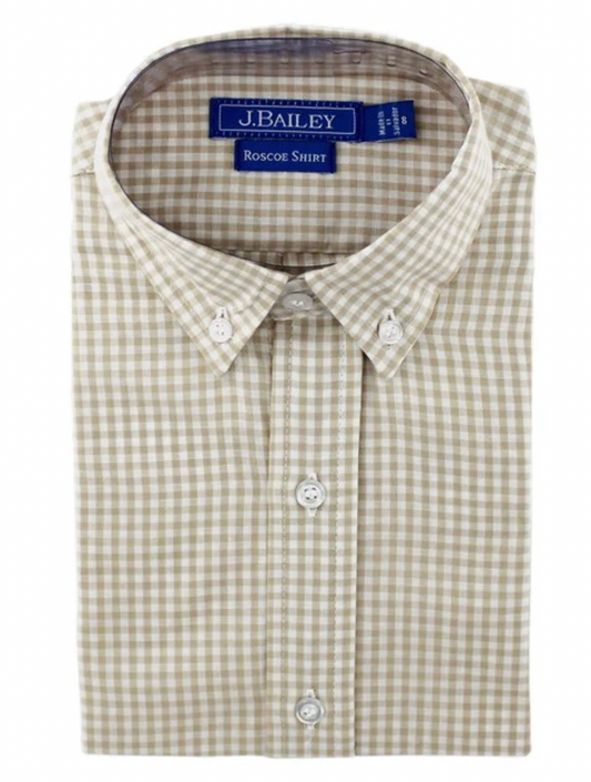 Button Down - Khaki Check