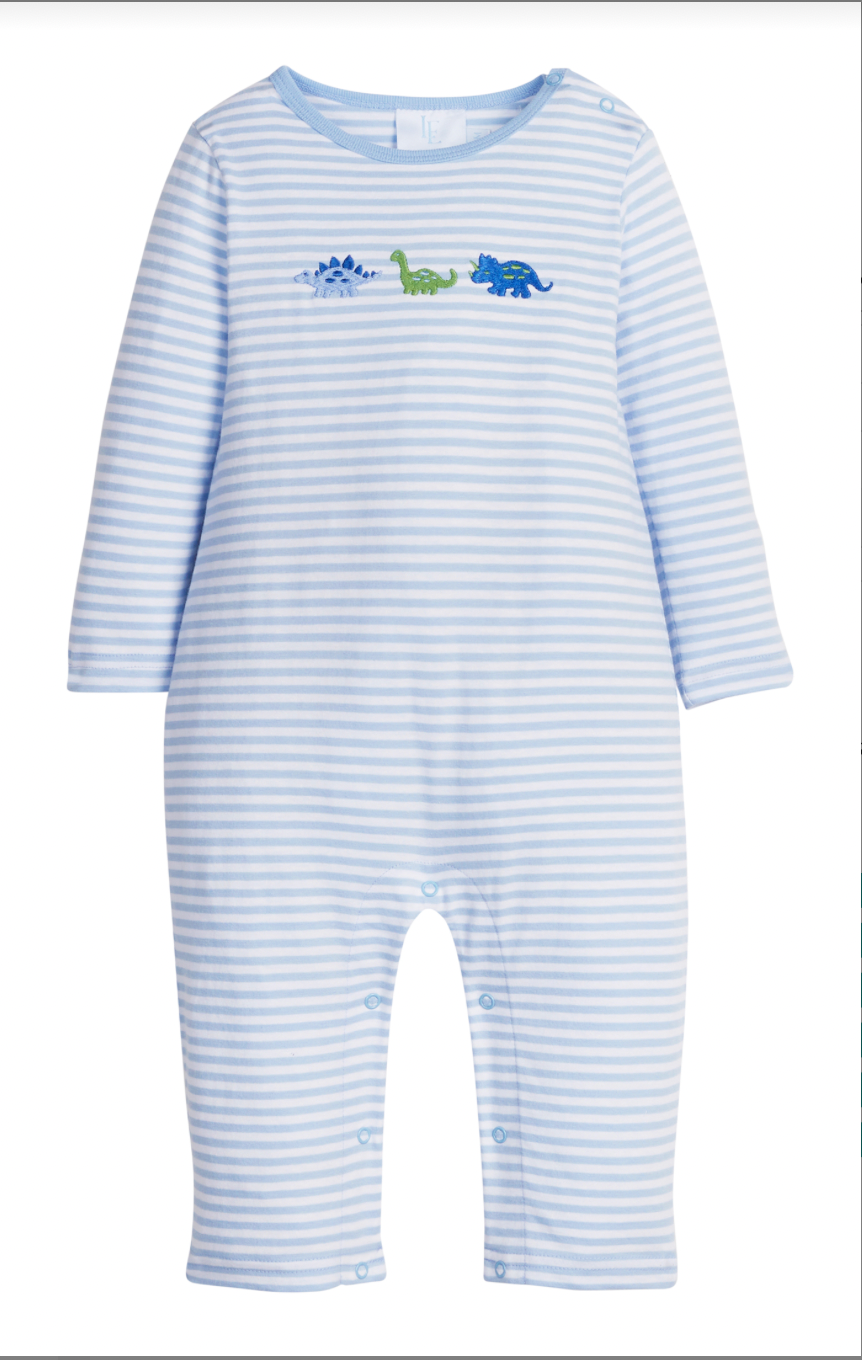Embroidered Romper - Dinosaur