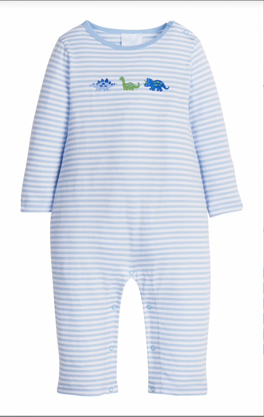 Embroidered Romper - Dinosaur