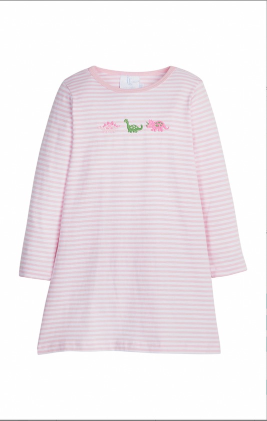 Embroidered T-Shirt Dress - Dinosaur