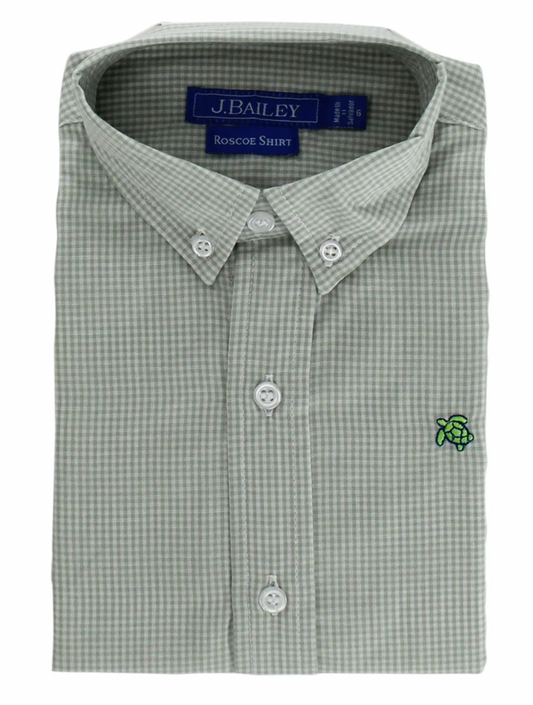 Button Down - Celery Microcheck