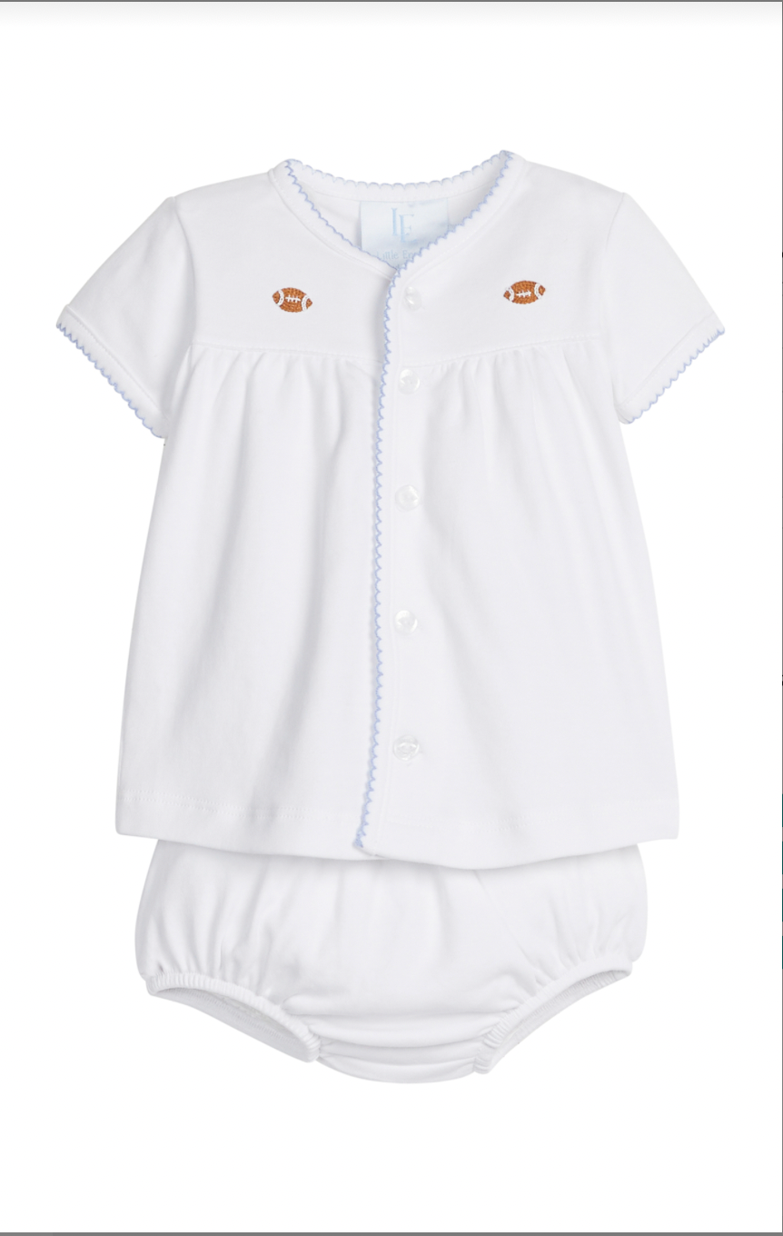 Pinpoint Layette Knit Set - Football