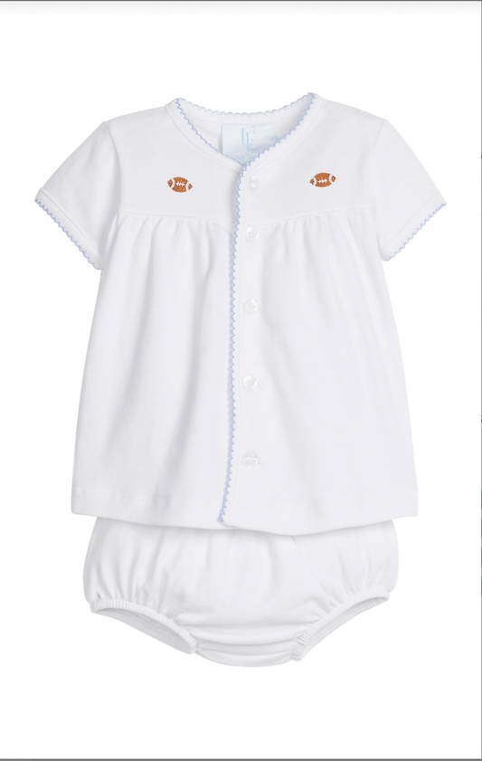 Pinpoint Layette Knit Set - Football