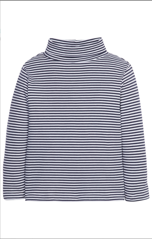 Striped Turtleneck - Navy