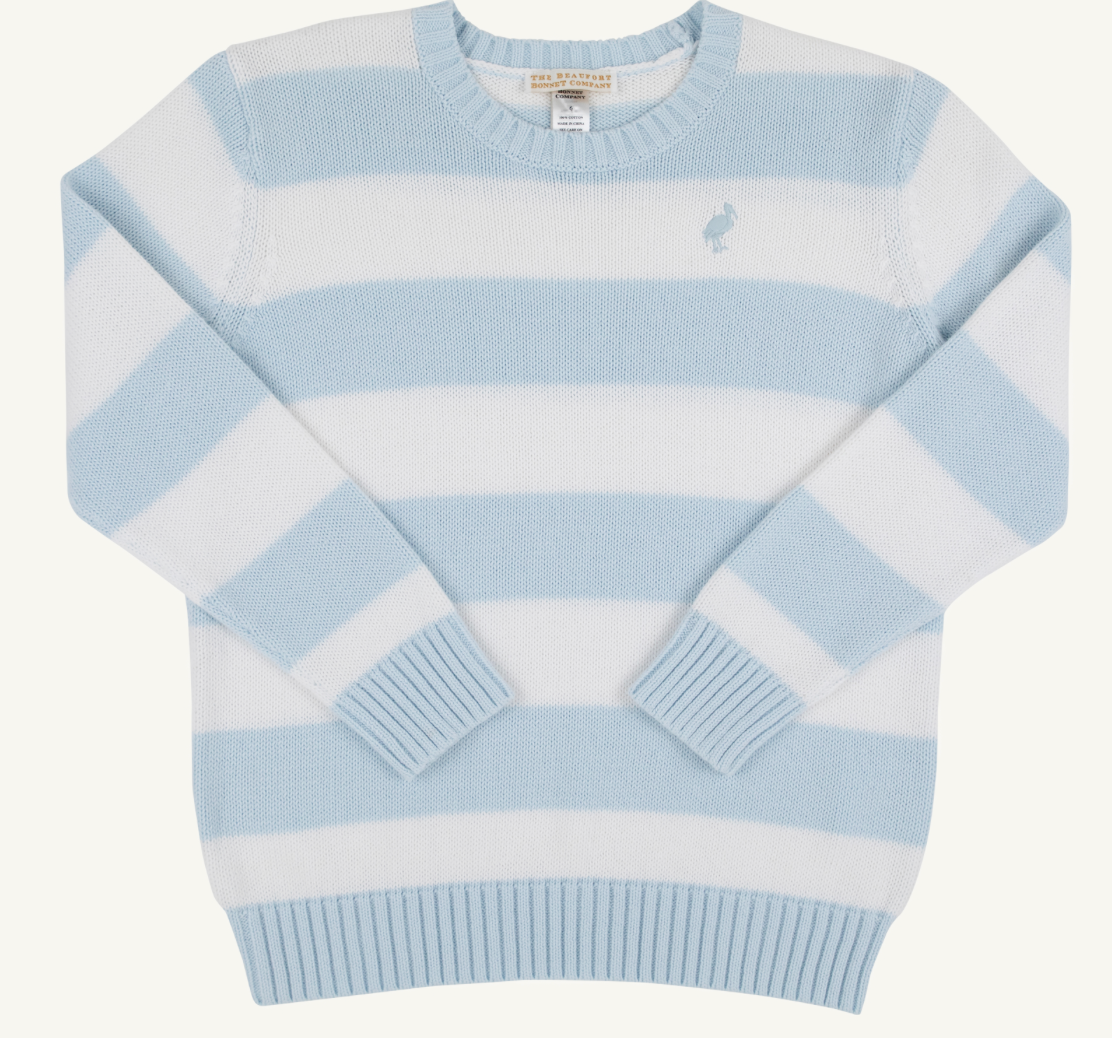 Isaac's Sweater, Blue and White Stripe