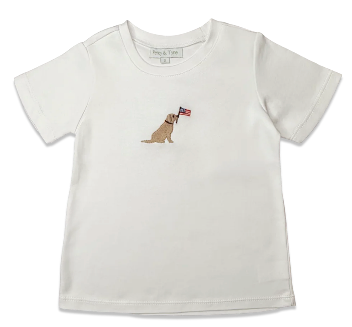 Embroidered Tee- Patriotic Puppy