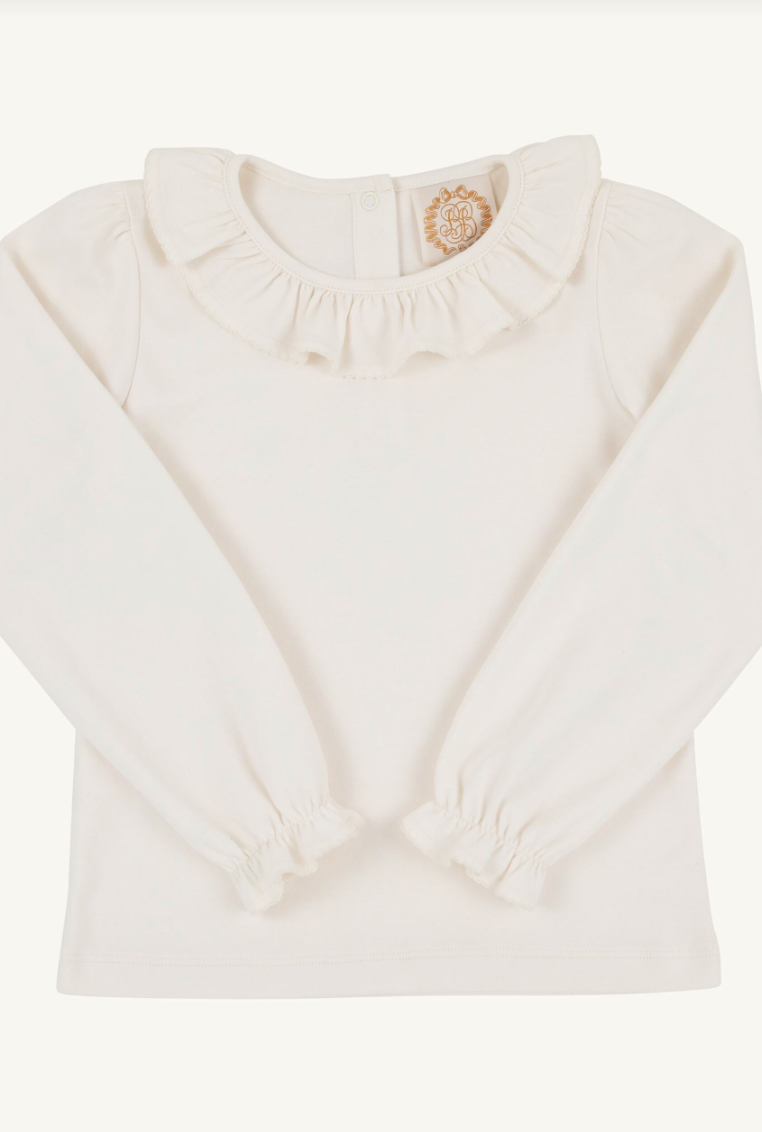 Ramona Ruffle Shirt- Onesie- Palmetto Pearl