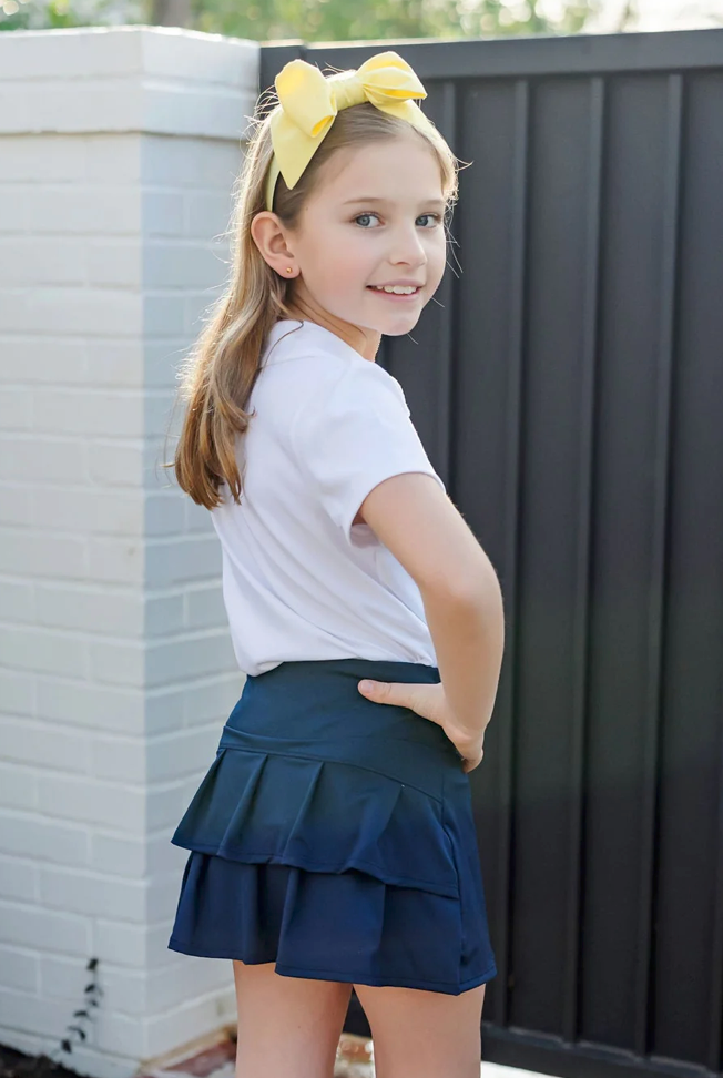 Margot Girl's Performance Skirt-Navy