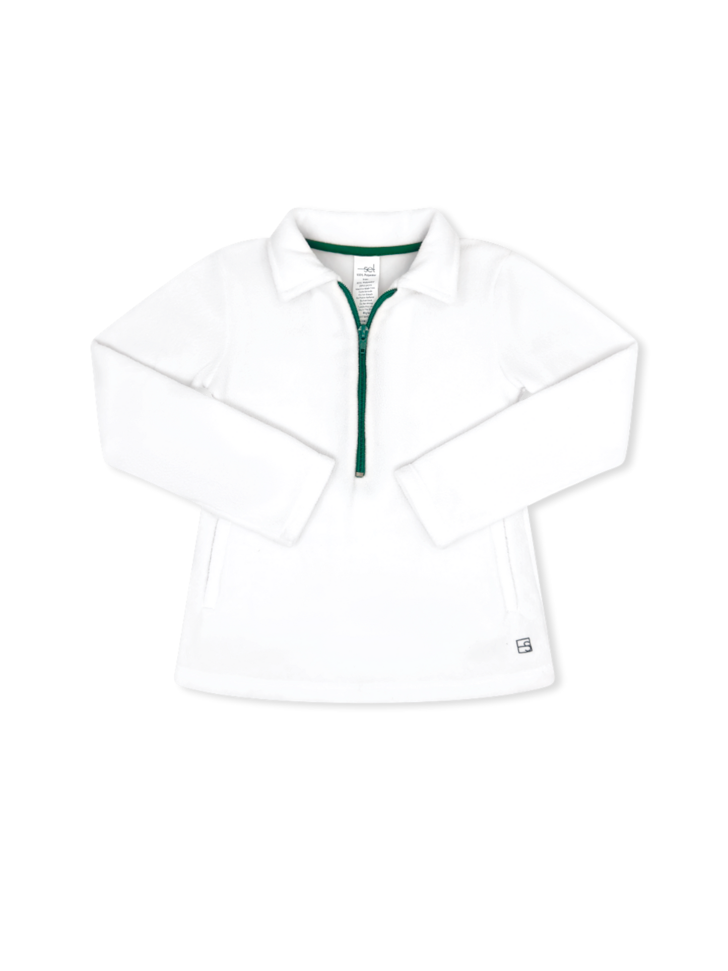 Henry Half Zip - Pure Coconut White/Augusta Green