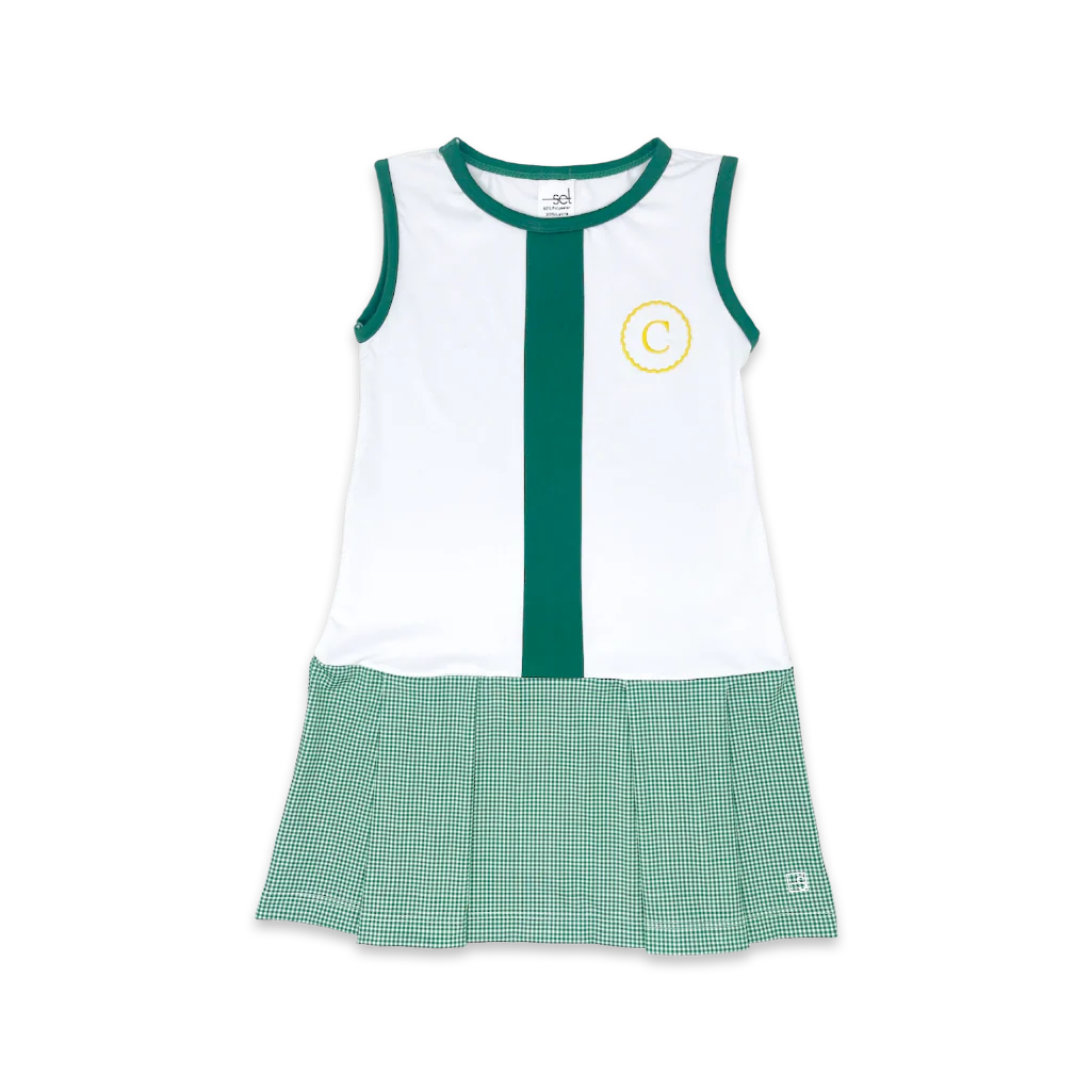 Renea Dress - Pure Coconut White/Augusta Green