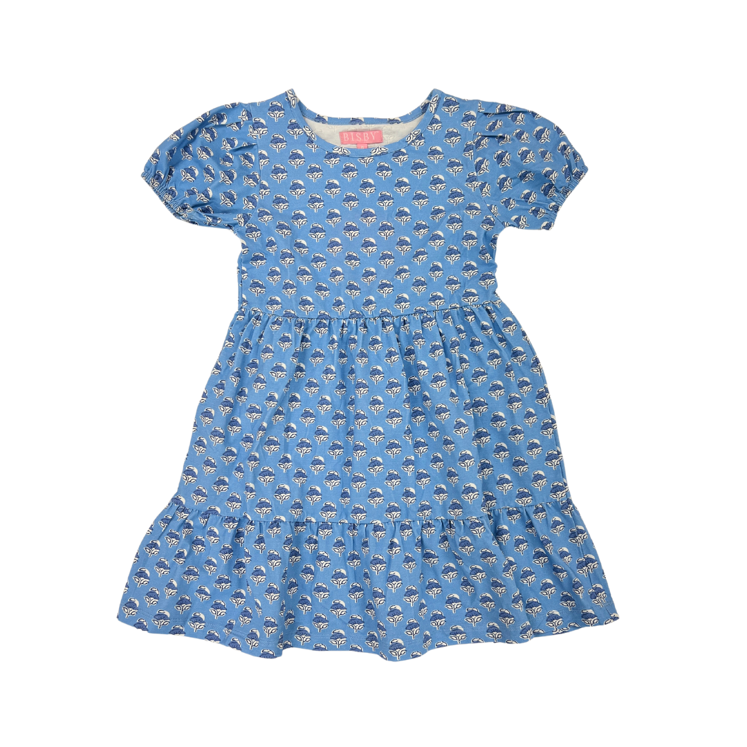 Smita Dress - Cornflower Block Print
