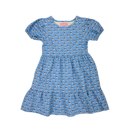 Smita Dress - Cornflower Block Print