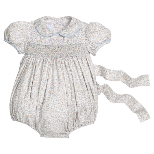 Smocked Peter Pan Bubble - Winthrop Floral
