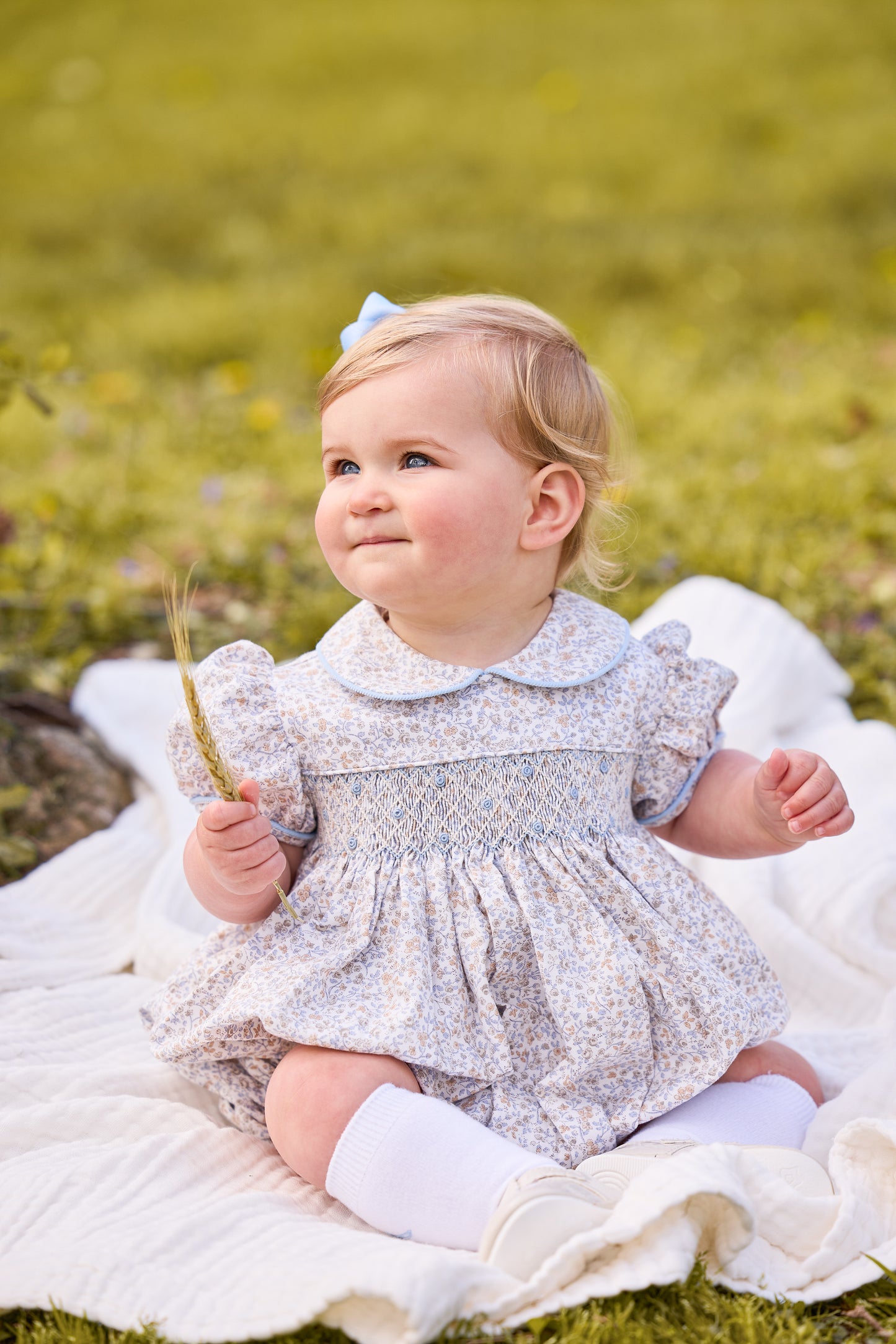 Smocked Peter Pan Bubble - Winthrop Floral