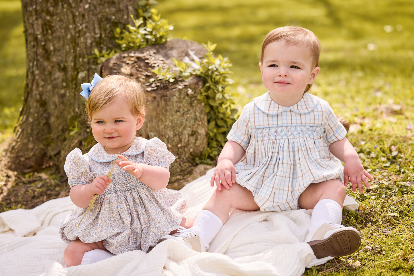 Smocked Peter Pan Bubble - Winthrop Floral