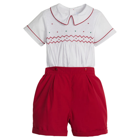 Smocked Theodore Short Set - Holiday