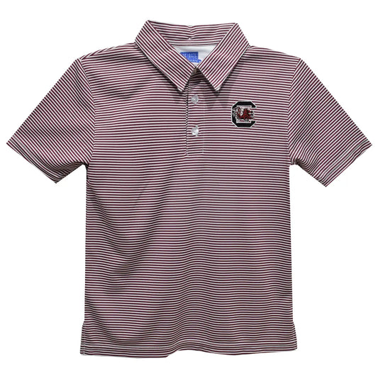 South Carolina Gamecock Embroidered Stripes Polo Shirt