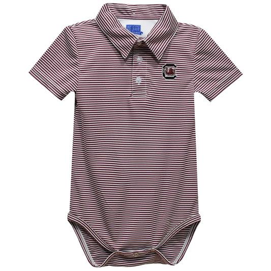 South Carolina Gamecocks Embroidered Stripe Polo Onesie