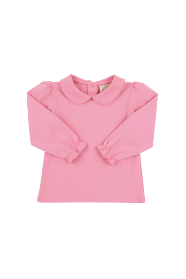 Maude's Peter Pan Collar Pima Shirt - Hamptons Hot Pink