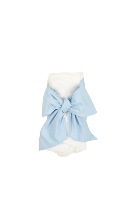 Bow Swaddle - Buckhead Blue Broadcloth