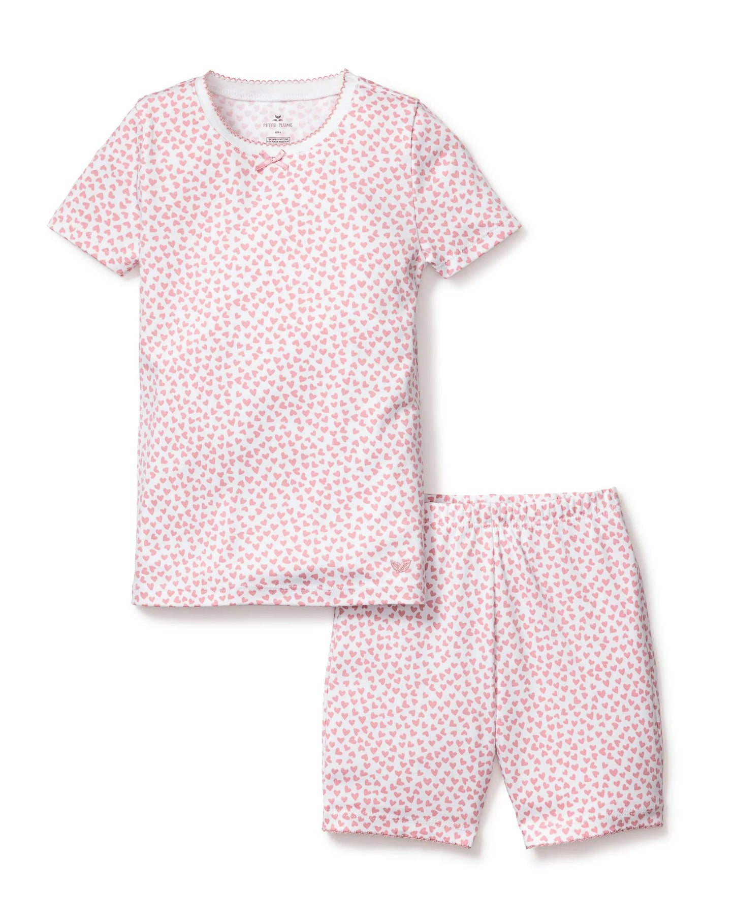 Kid's Pima Snug Fit Pajama Short Set in Sweetheart