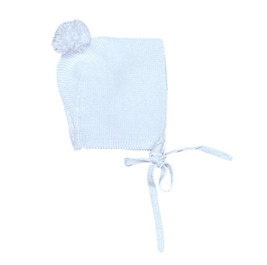 White Knitted Pom Hat