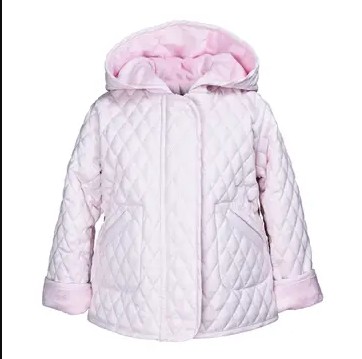 Girls Hooded Quilted Barn Jacket Faux Fur