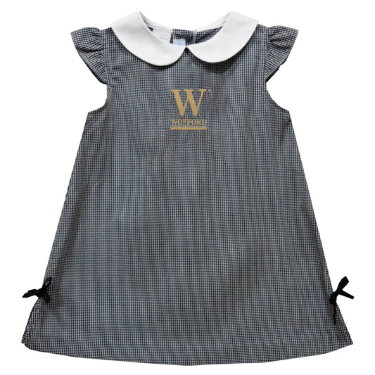 Wofford Terriers Embroidered Black A Line Dress