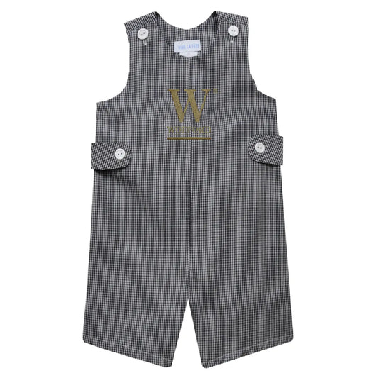 Wofford Terriers Embroidered Black Gingham Boys Jon Jon