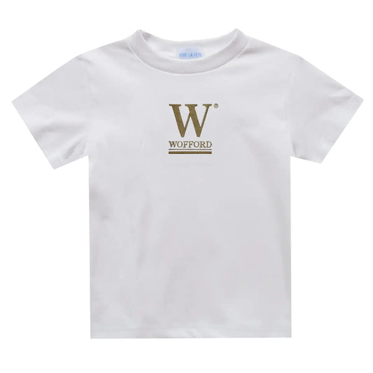Wofford Terriers Embroidered White Short Sleeve Boys T-Shirt