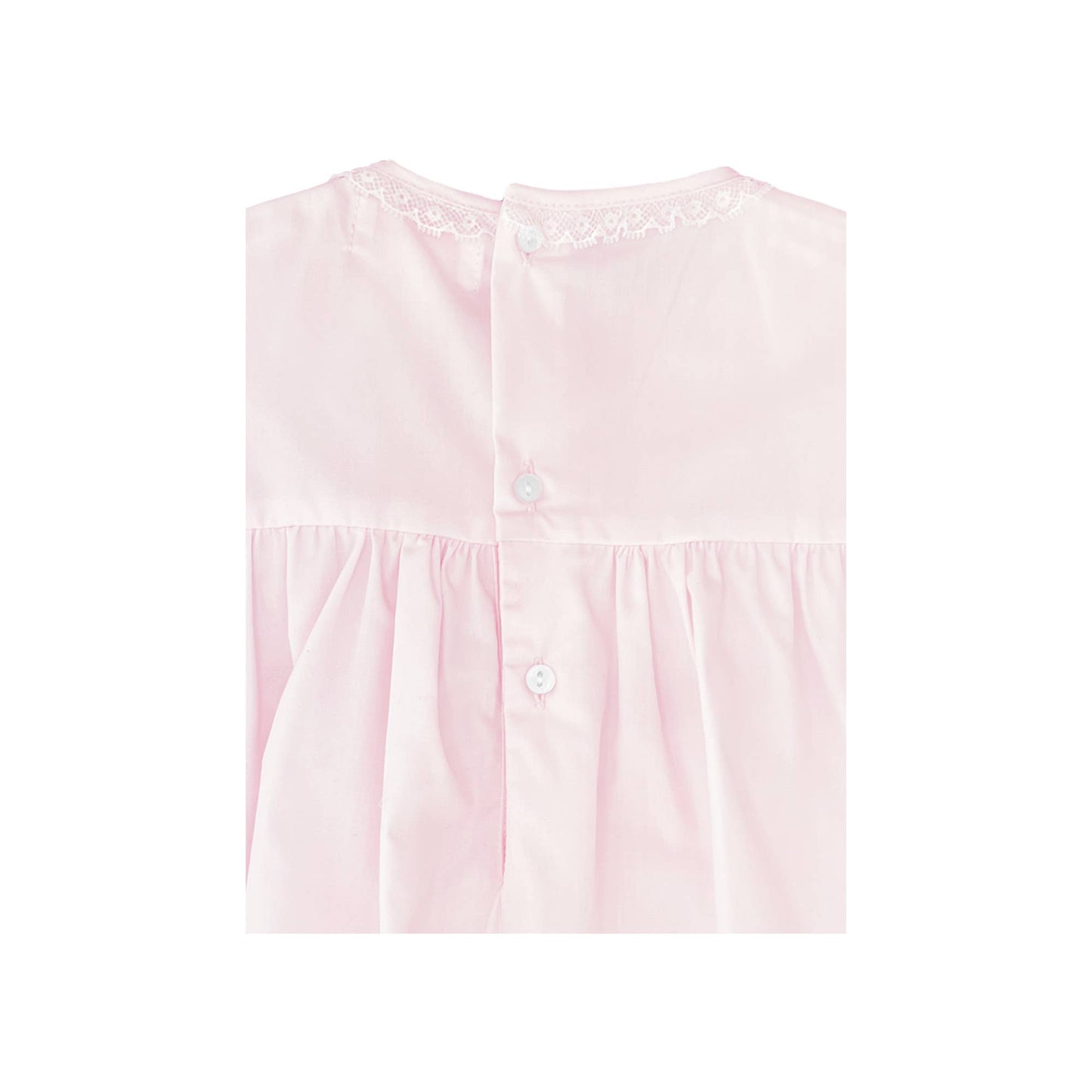 Fully Smocked Dress with French Lace Pink