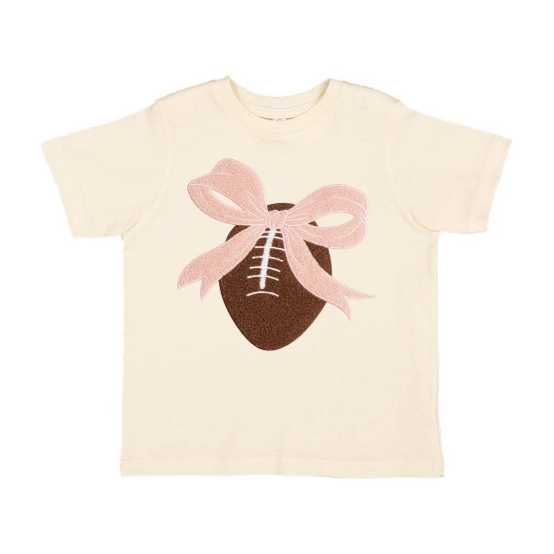 Coquette Football Patch Short Sleeve T-Shirt - Girls Clothes: 4T