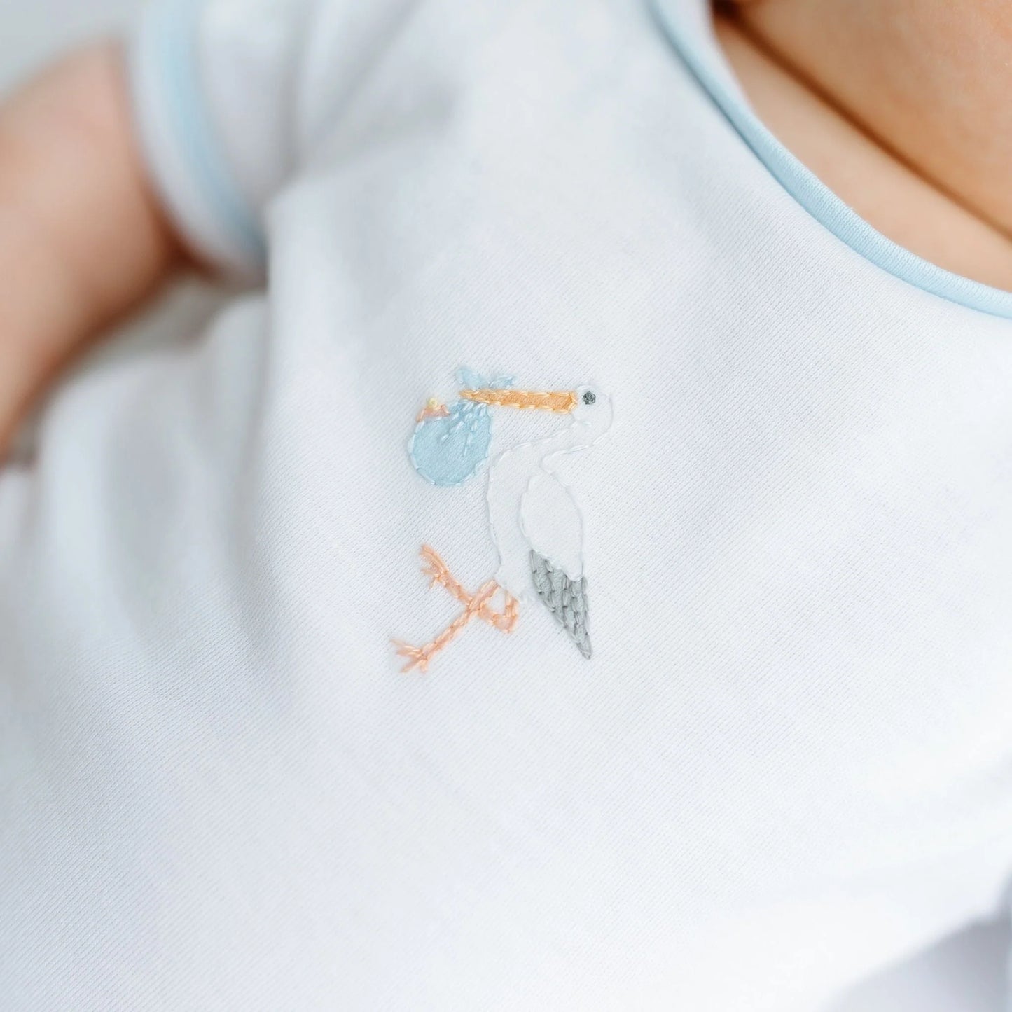 Vintage Stork Bodysuit - Light Blue