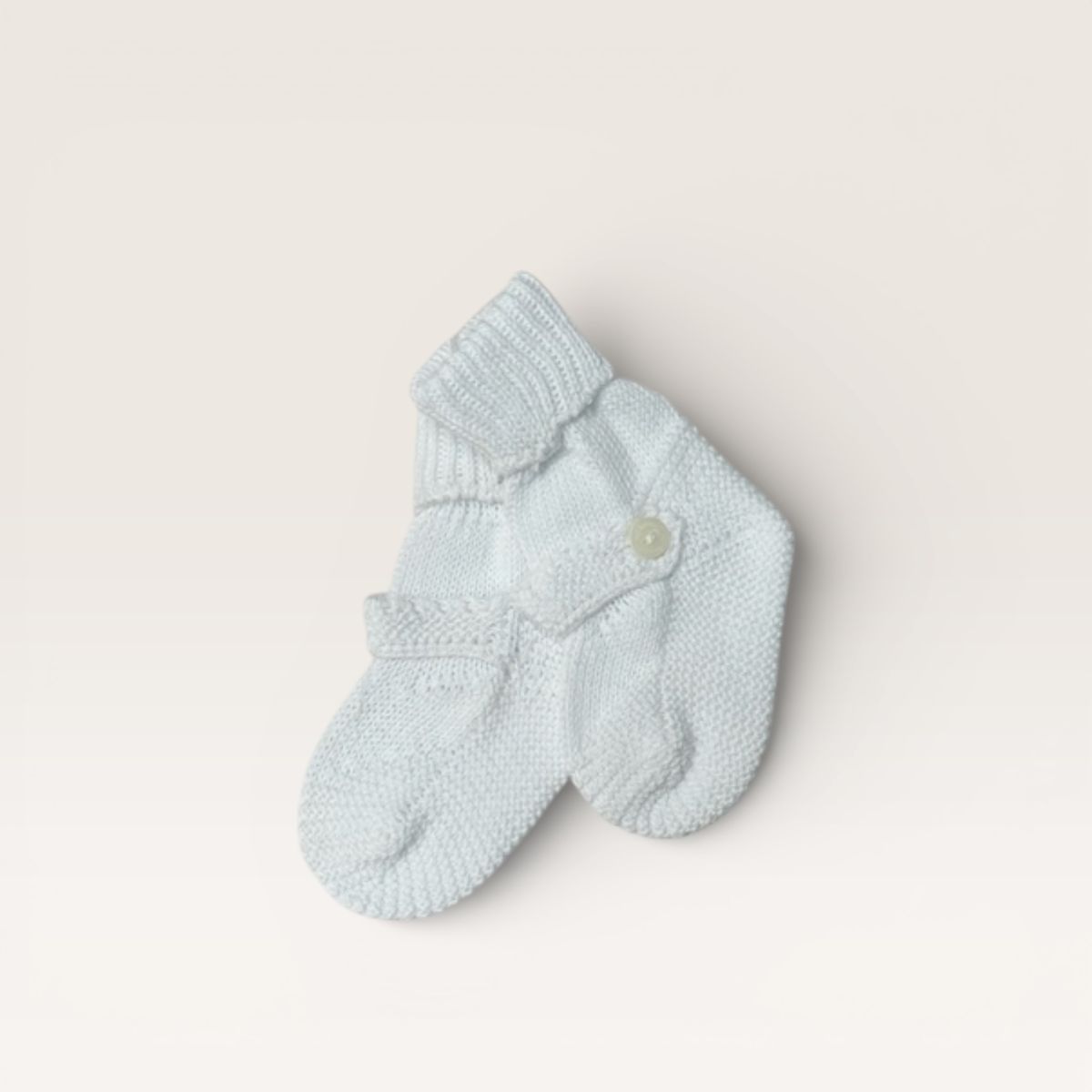 Booties with Button- White