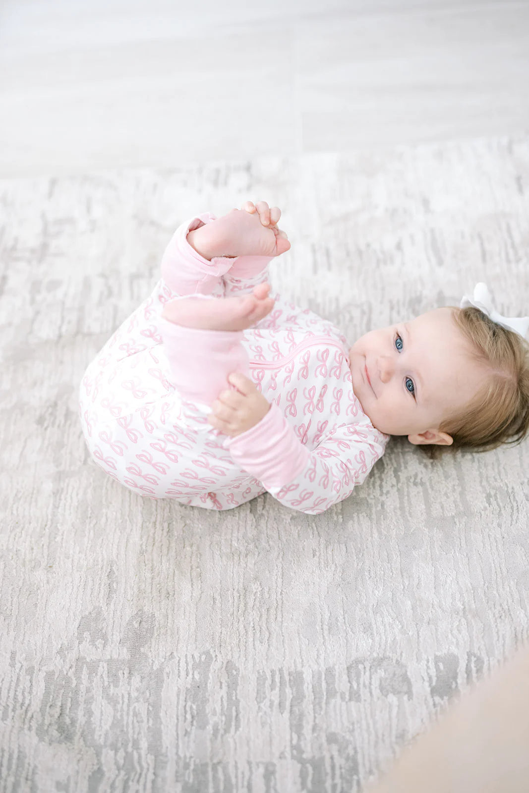 Sleep Romper Zip- Bow