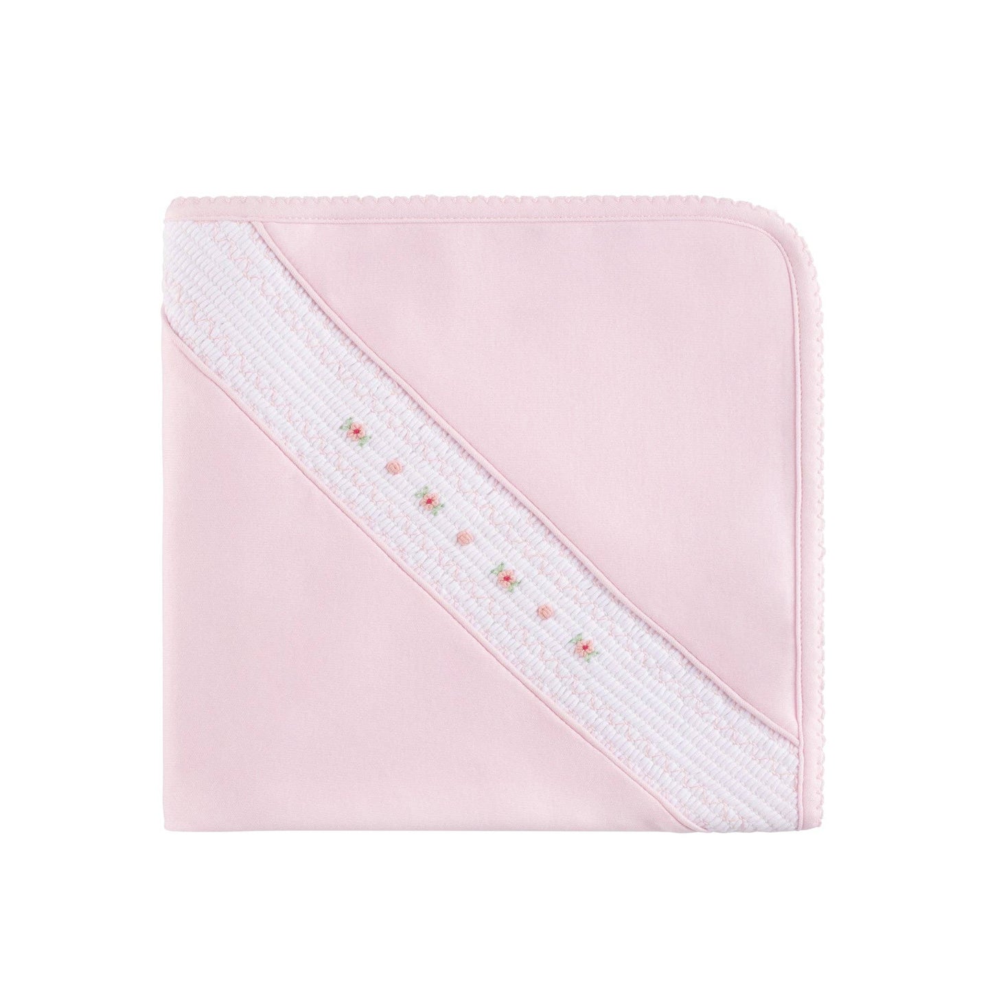 Baby Girl`s Smocked Flower Blanket: Pink
