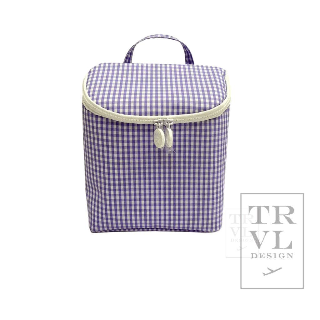 Take Away Lunch Bag - Insulated Gingham Lilac