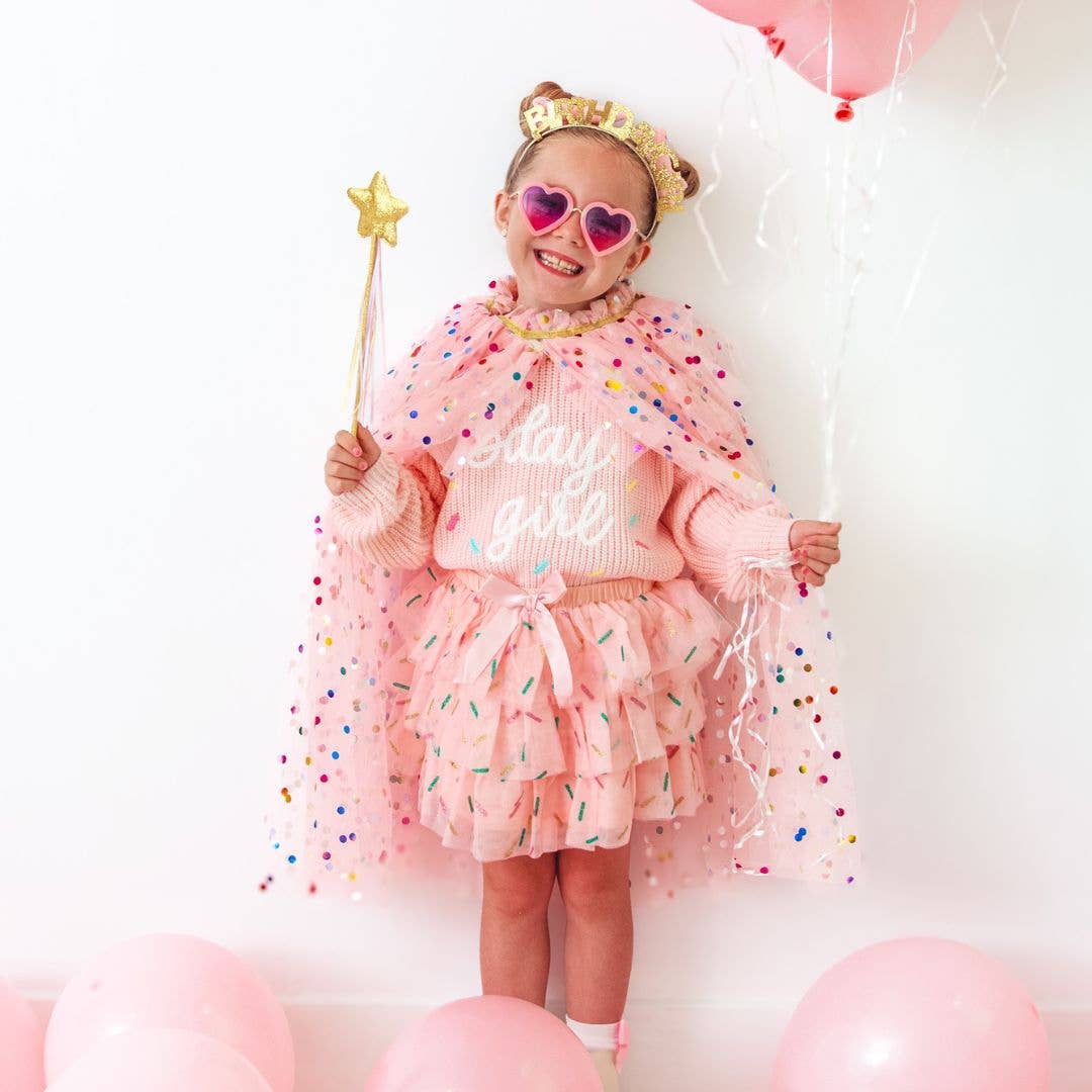 Birthday Girl Sprinkle Knit Sweater - Kids - Girls Clothes: 7/8