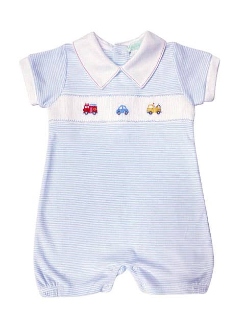 Traffic Baby Boy Smocked Pima Cotton Romper