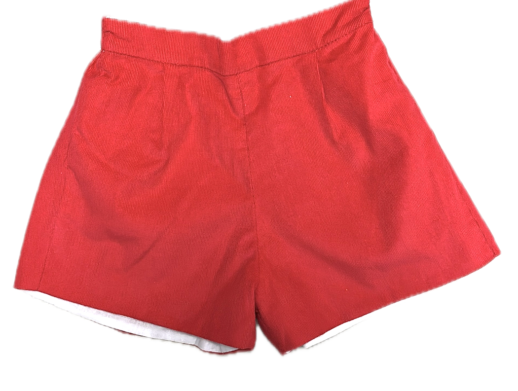 Red Corduroy Boys Short Set Christmas Classic