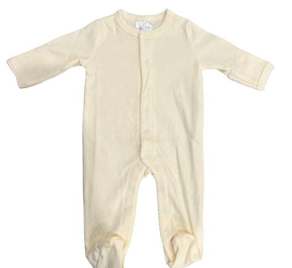 Footies - Picot Trim: White w/Blue / Premie
