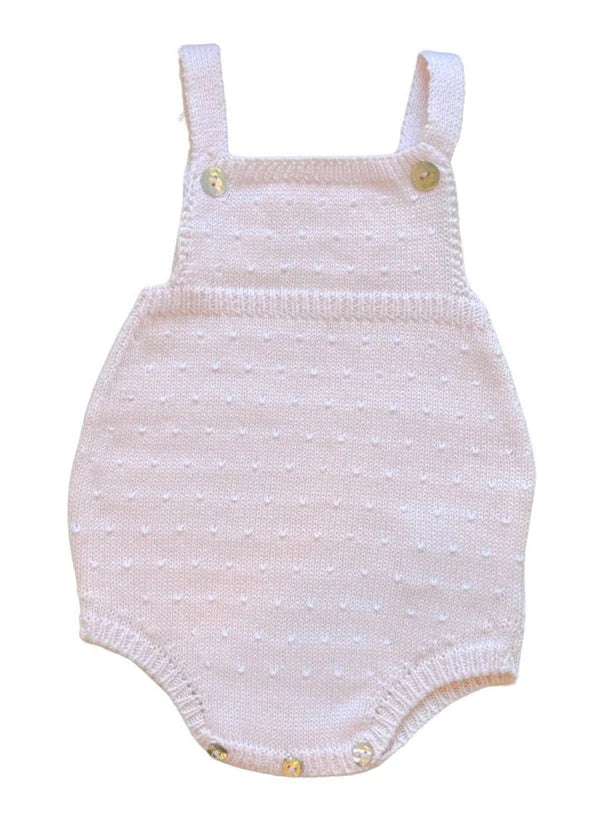 Dot Sunsuit- Light Pink with White