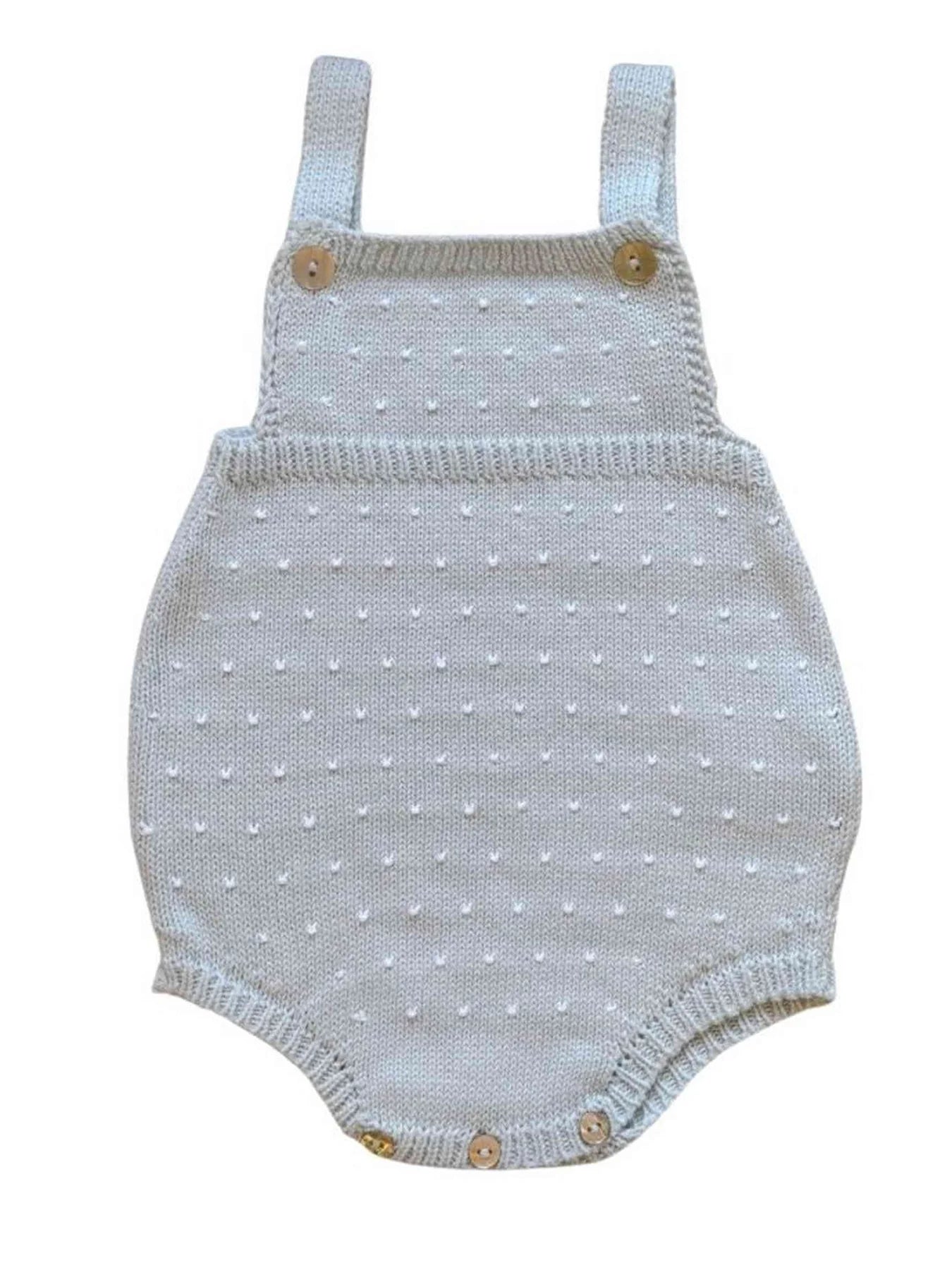 Dot Sunsuit- Light Blue with White