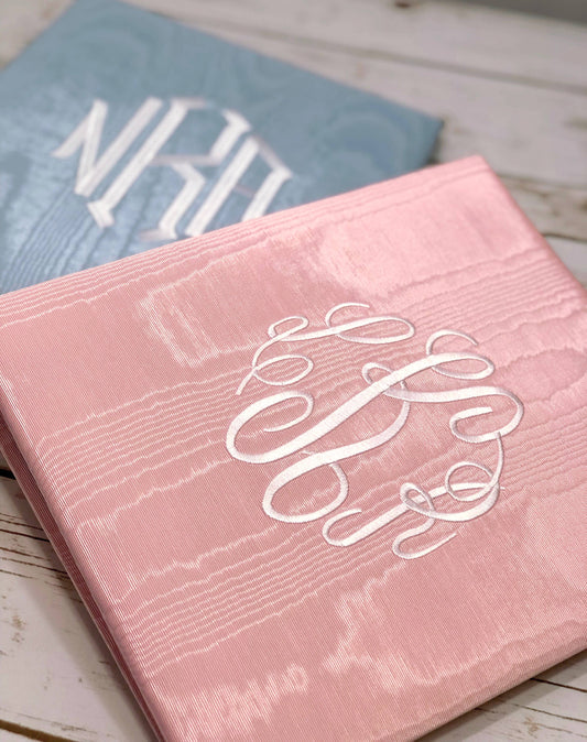 Baby Memory Book- Plain Moiré: Baby Pink